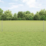 Vidaxl hek met paal zilver 0,5 x 10 m staal
