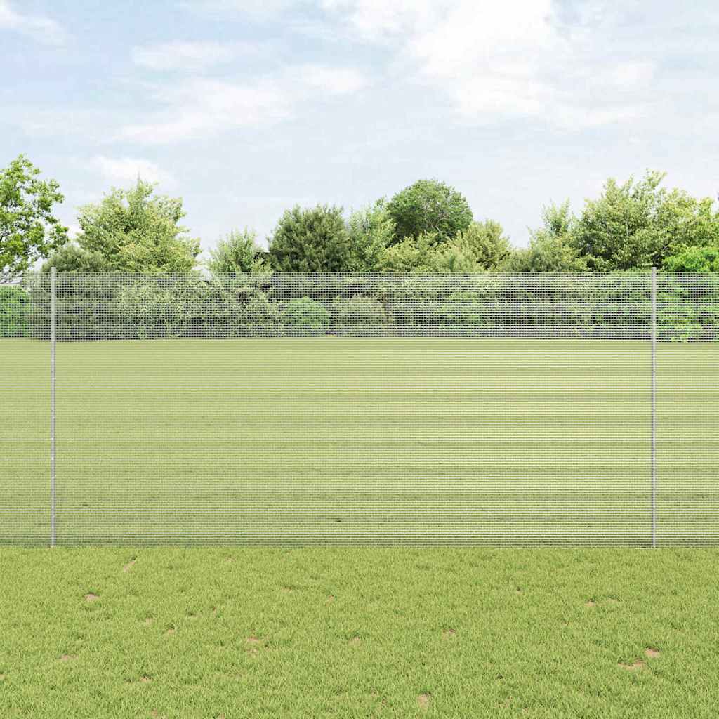 Vidaxl hek met paal zilver 1,4 x 10 m staal