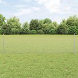 Vidaxl hek met paal zilver 0,5 x 25 m staal
