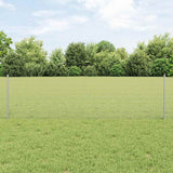 Vidaxl hek met paal zilver 0,6 x 25 m staal