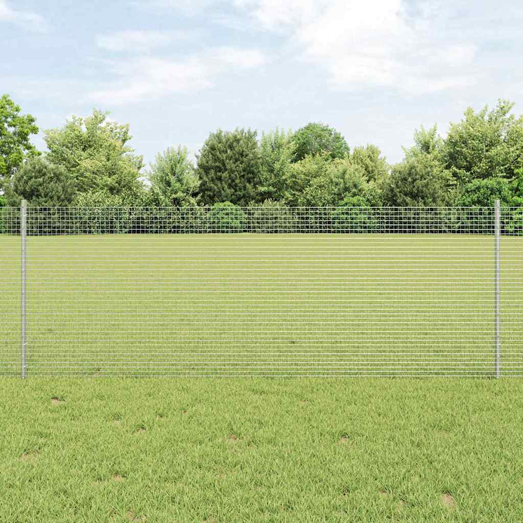Vidaxl hek met paal zilver 0,8 x 25 m staal