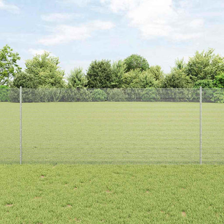 Vidaxl gelast draadhek met palen 25 x 1 m gegalvaniseerd staal mesh