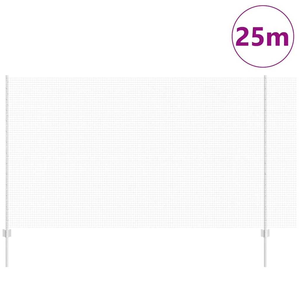 Vidaxl hek met paal zilver 1,4 x 25 m staal