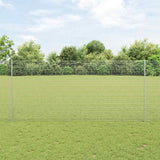 Vidaxl hek met paal zilver 1,4 x 25 m staal