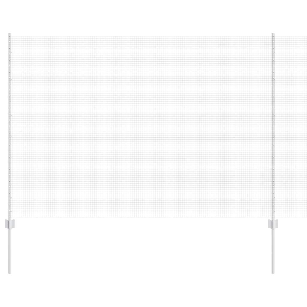 Vidaxl hek met paal zilver 1,5 x 25 m staal