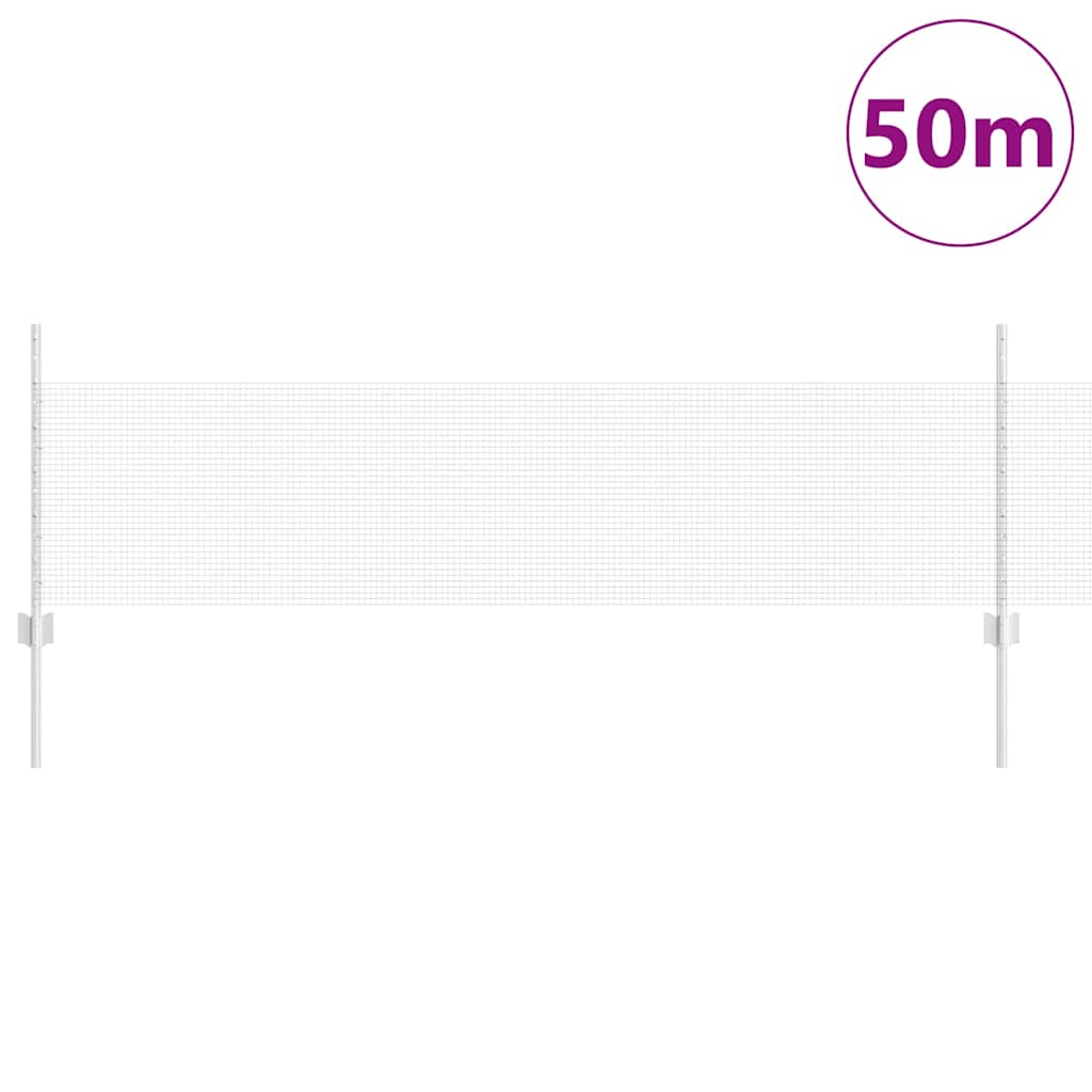 Vidaxl hek met paal zilver 0,5 x 50 m staal