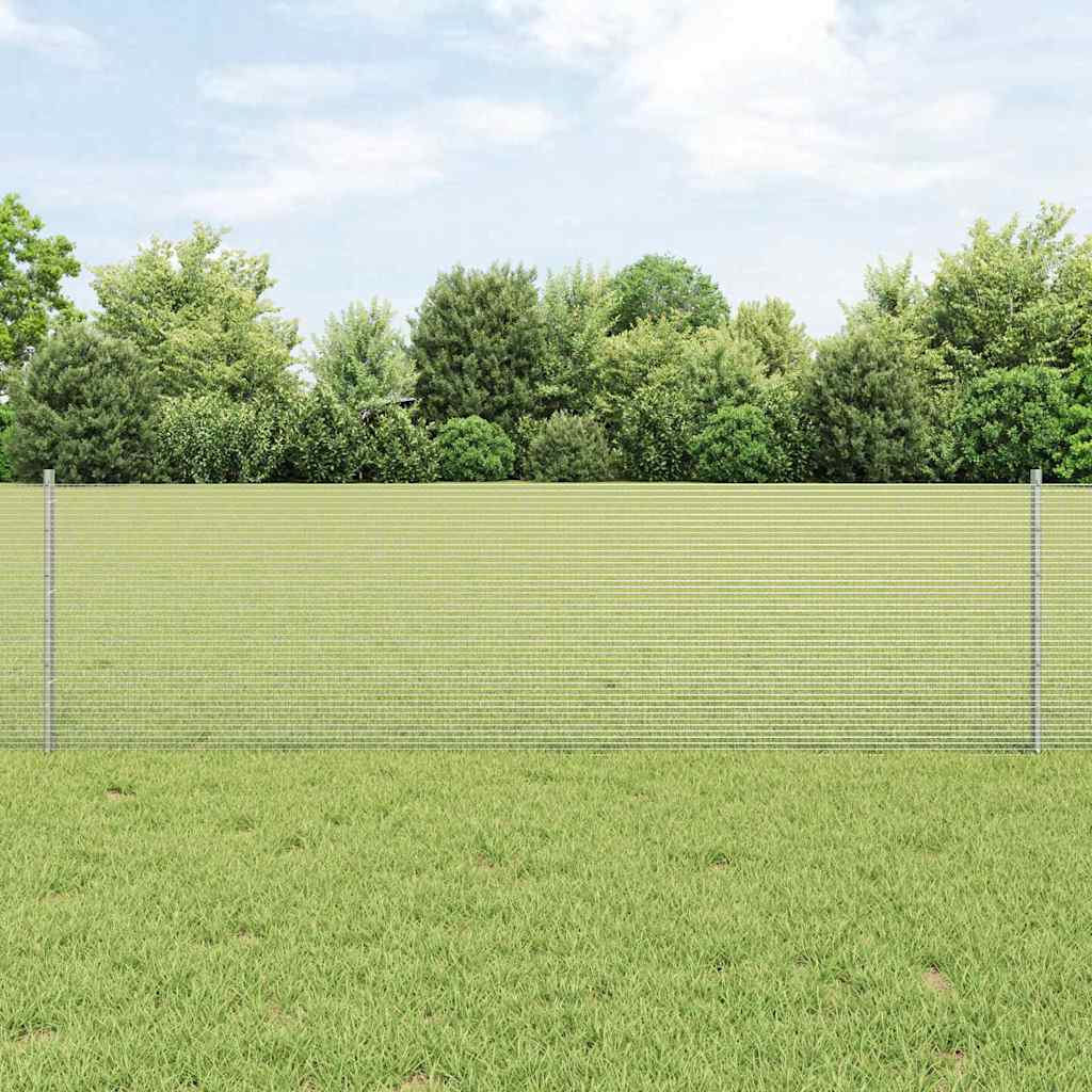 Vidaxl hek met paal zilver 0,6 x 50 m staal