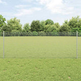 Vidaxl hek met paal zilver 0,8 x 50 m staal