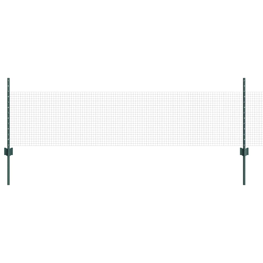 Vidaxl hek met paal groen 0,5 x 10 m staal