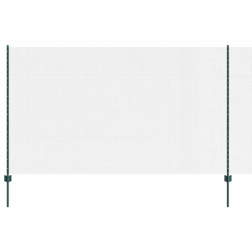Vidaxl hek met paal groen 1,4 x 10 m staal en pvc