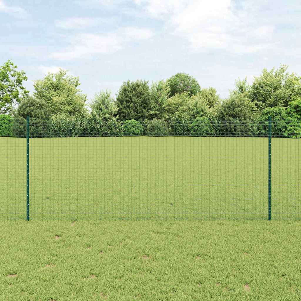 Vidaxl hek met paal groen 1 x 25 m staal