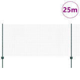 Vidaxl hek met paal groen 1 x 25 m staal