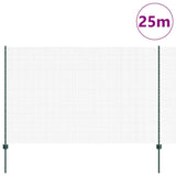 Vidaxl hek met paal groen 1,5 x 25 m staal