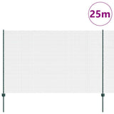 Vidaxl hek met paal groen 1,6 x 25 m staal en pvc