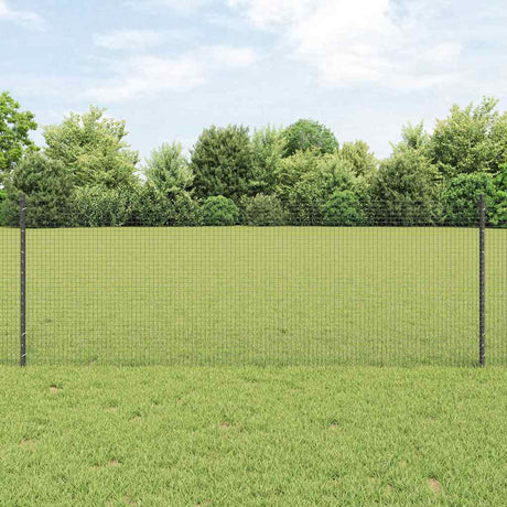 Vidaxl gelast draadhek met palen 10 x 0,8 m pvc-coated staal grijs