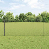 Vidaxl hek met paal grijs 1 x 10 m staal