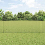 Vidaxl hek met paal grijs 1,2 x 25 m staal en pvc