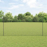 Vidaxl hek met paal grijs 1,5 x 25 m staal