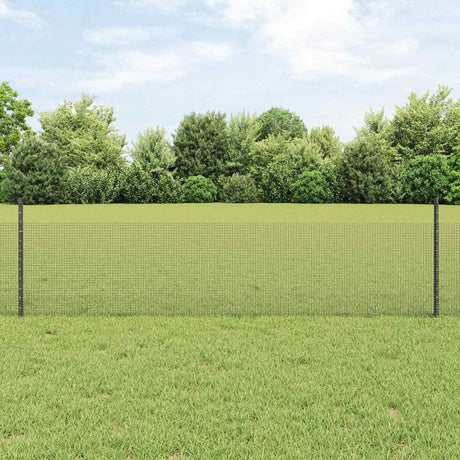 Vidaxl gelast draadhek met palen 50 x 0,5 m pvc-coated staal grijs