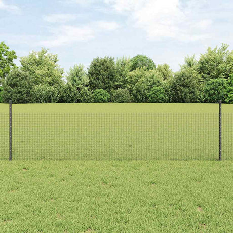 Vidaxl gelast draadhek met palen 50 x 0,5 m pvc-coated staal grijs
