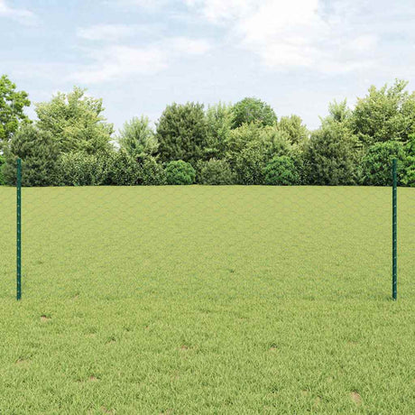 Vidaxl zeshoekig gaasgek met palen 10 x 0,8 m pvc-coated staal groen