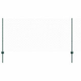 Vidaxl hek met paal groen 1 x 50 m staal en pvc