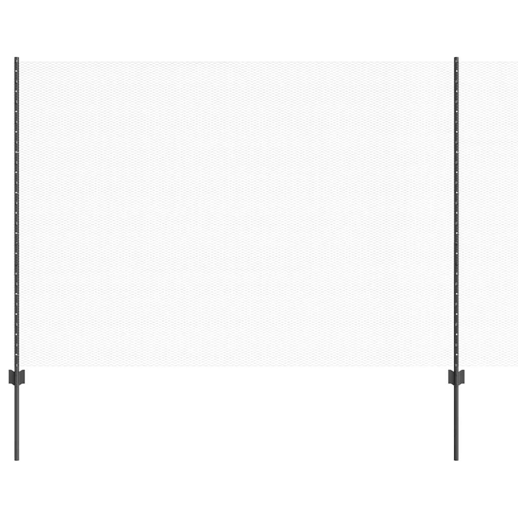 Vidaxl hek met paal grijs 1,6 x 10 m staal en pvc