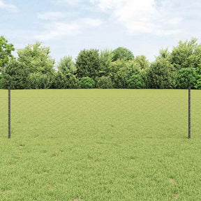 Vidaxl zeshoekig gaasgek met palen 25 x 0,5 m pvc-coated staal grijs