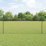 Vidaxl hek met paal grijs 1,2 x 25 m staal