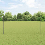 Vidaxl hek met paal grijs 1,5 x 25 m staal