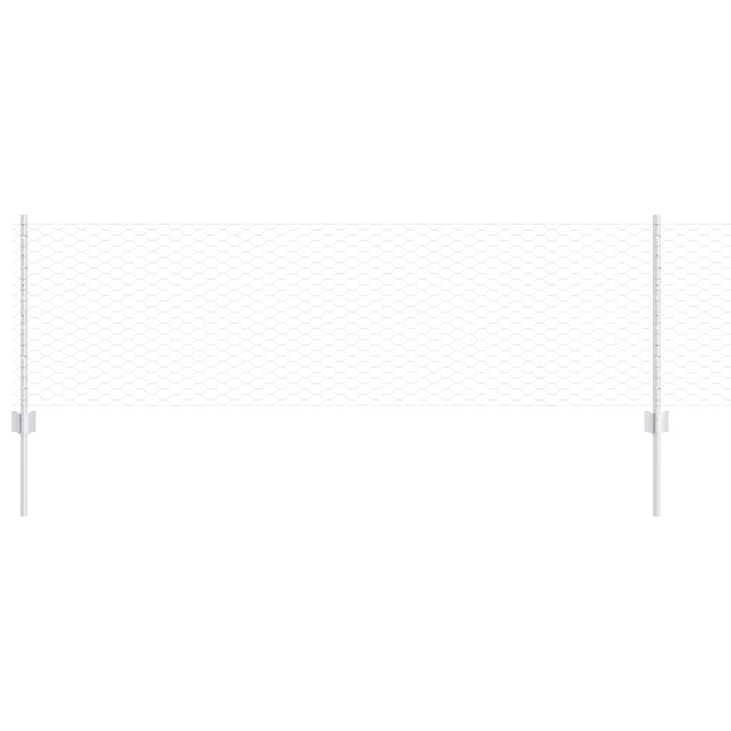 Vidaxl hek met paal zilver 0,6 x 10 m staal