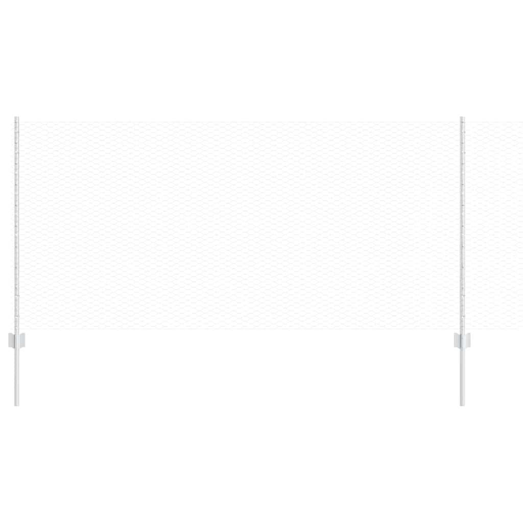 Vidaxl hek met paal zilver 1 x 10 m staal