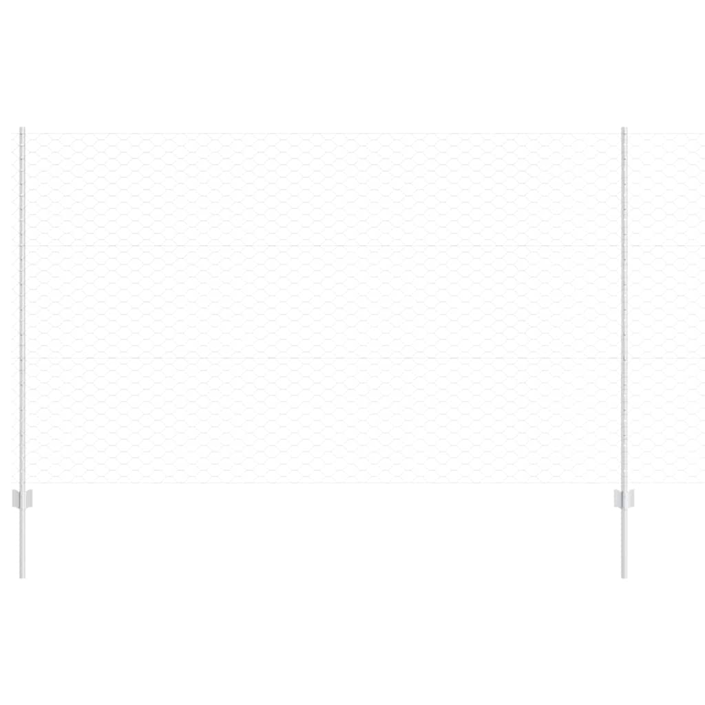 Vidaxl hek met paal zilver 1,4 x 10 m staal