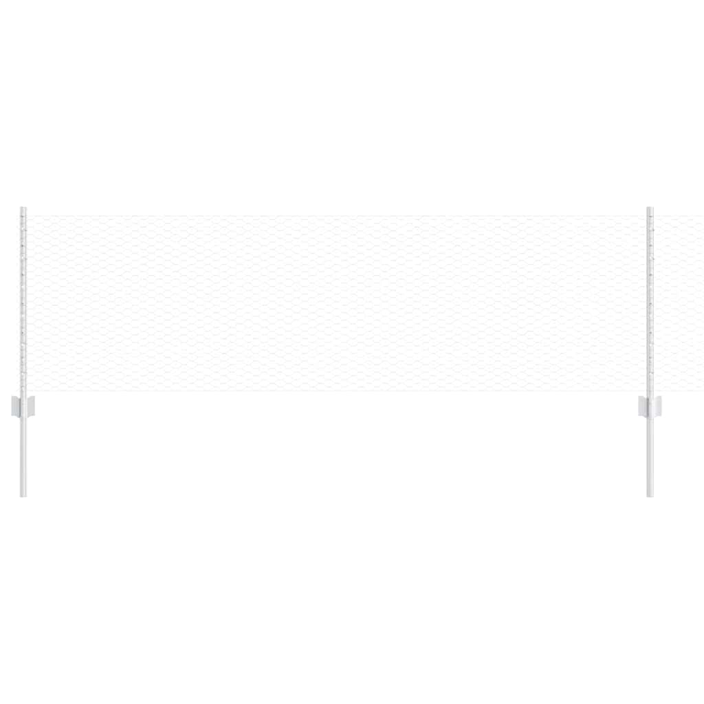 Vidaxl hek met paal zilver 0,6 x 25 m staal