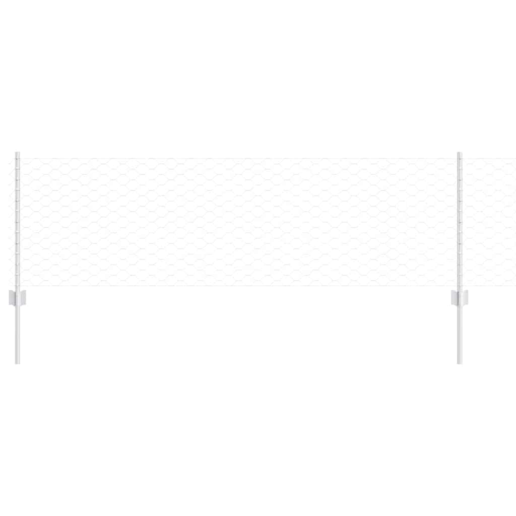 Vidaxl hek met paal zilver 0,6 x 25 m staal
