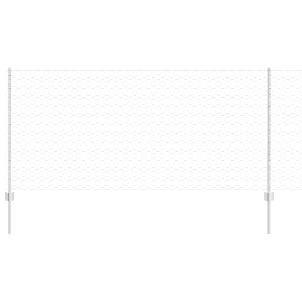 Vidaxl hek met paal zilver 1 x 25 m staal