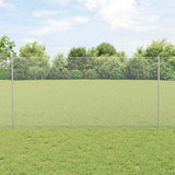 Vidaxl hek met paal zilver 1,2 x 25 m staal