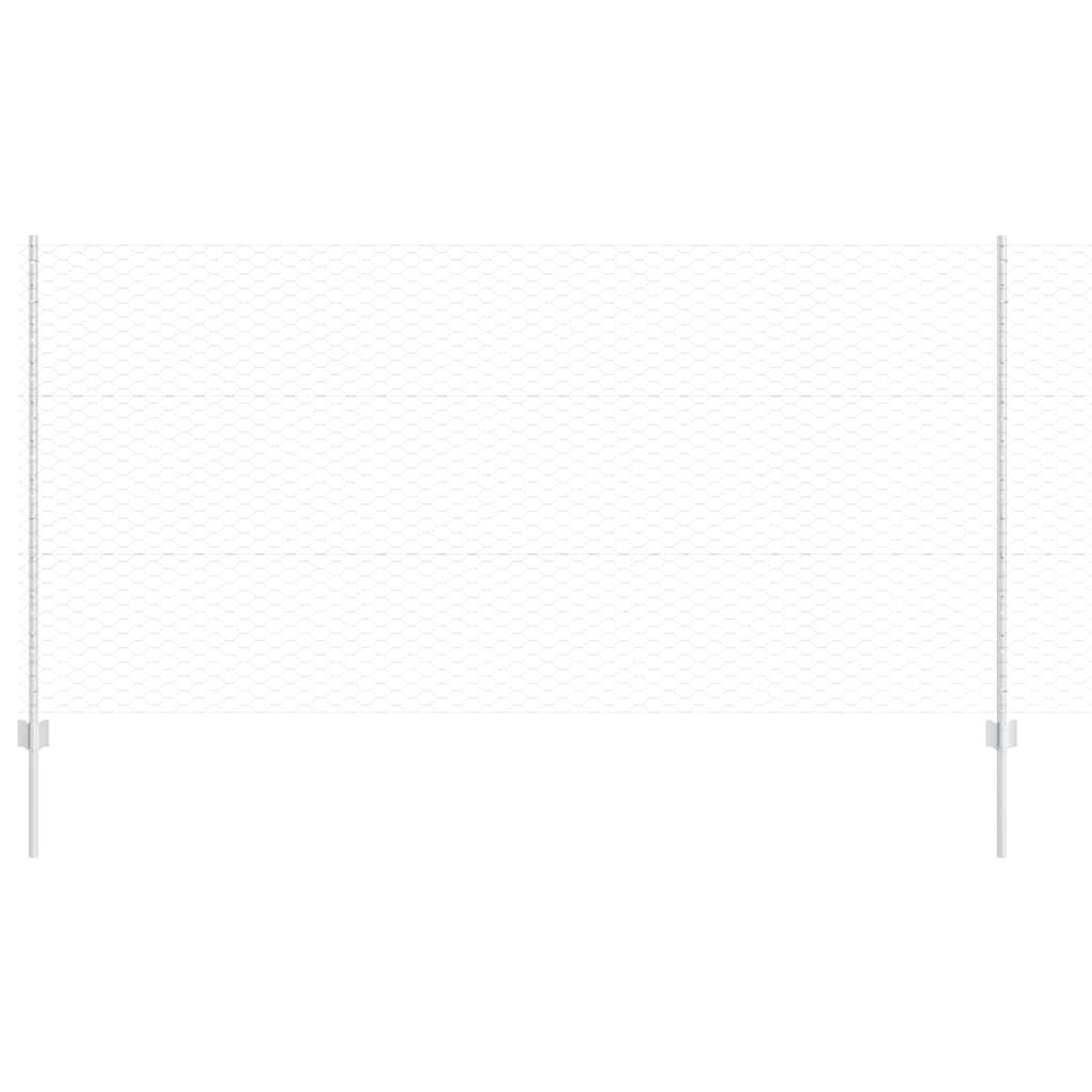 Vidaxl hek met paal zilver 1,2 x 25 m staal