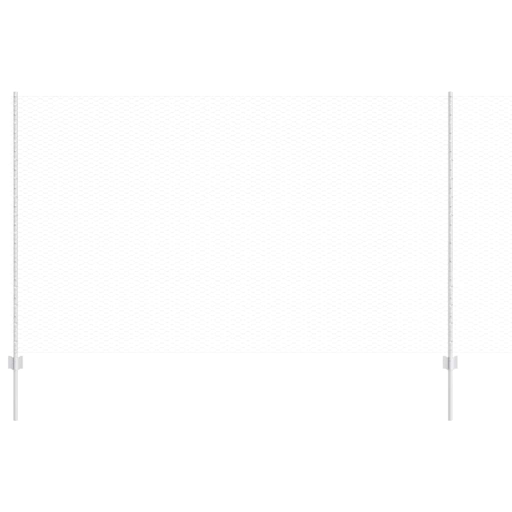 Vidaxl hek met paal zilver 1,4 x 25 m staal