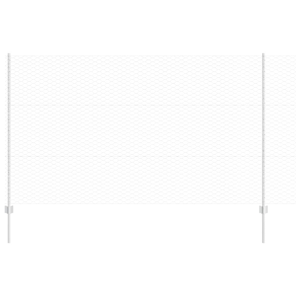 Vidaxl hek met paal zilver 1,4 x 25 m staal