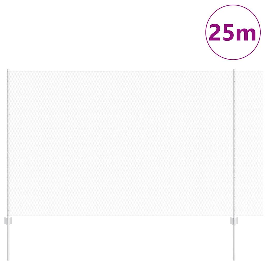 Vidaxl hek met paal zilver 1,6 x 25 m staal
