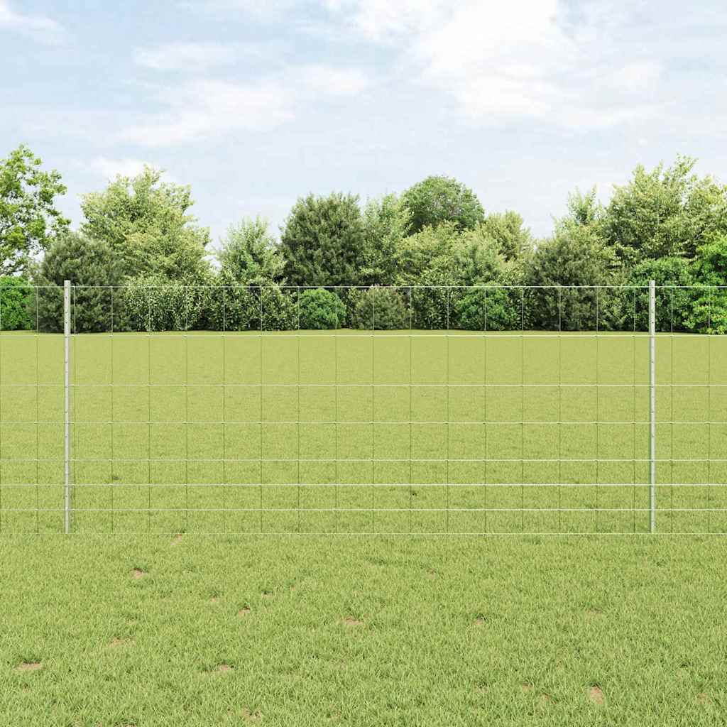 Vidaxl hek met paal zilver 1 x 25 m staal