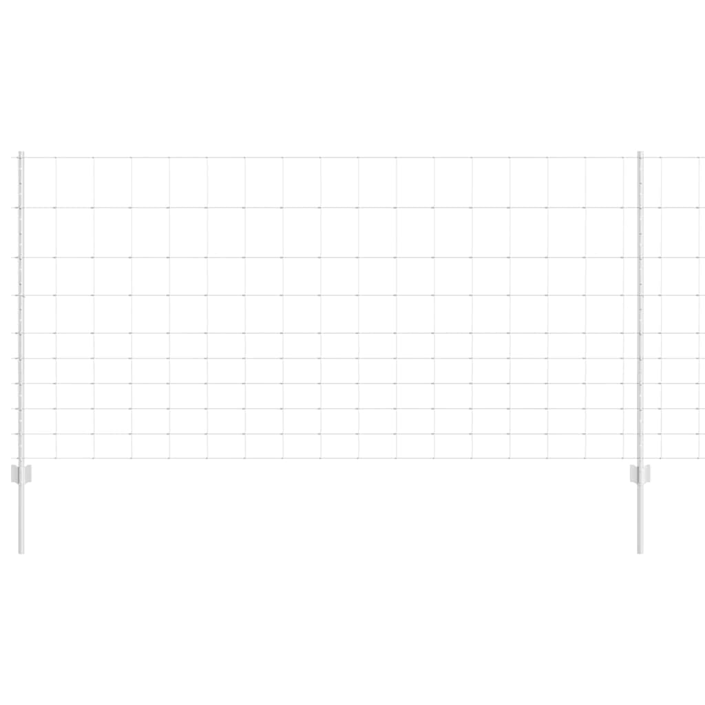 Vidaxl hek met paal zilver 1,2 x 25 m staal