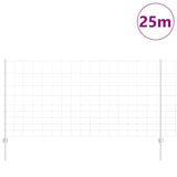 Vidaxl hek met paal zilver 1,2 x 25 m staal