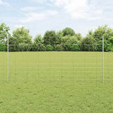 Vidaxl hek met paal zilver 1,2 x 25 m staal