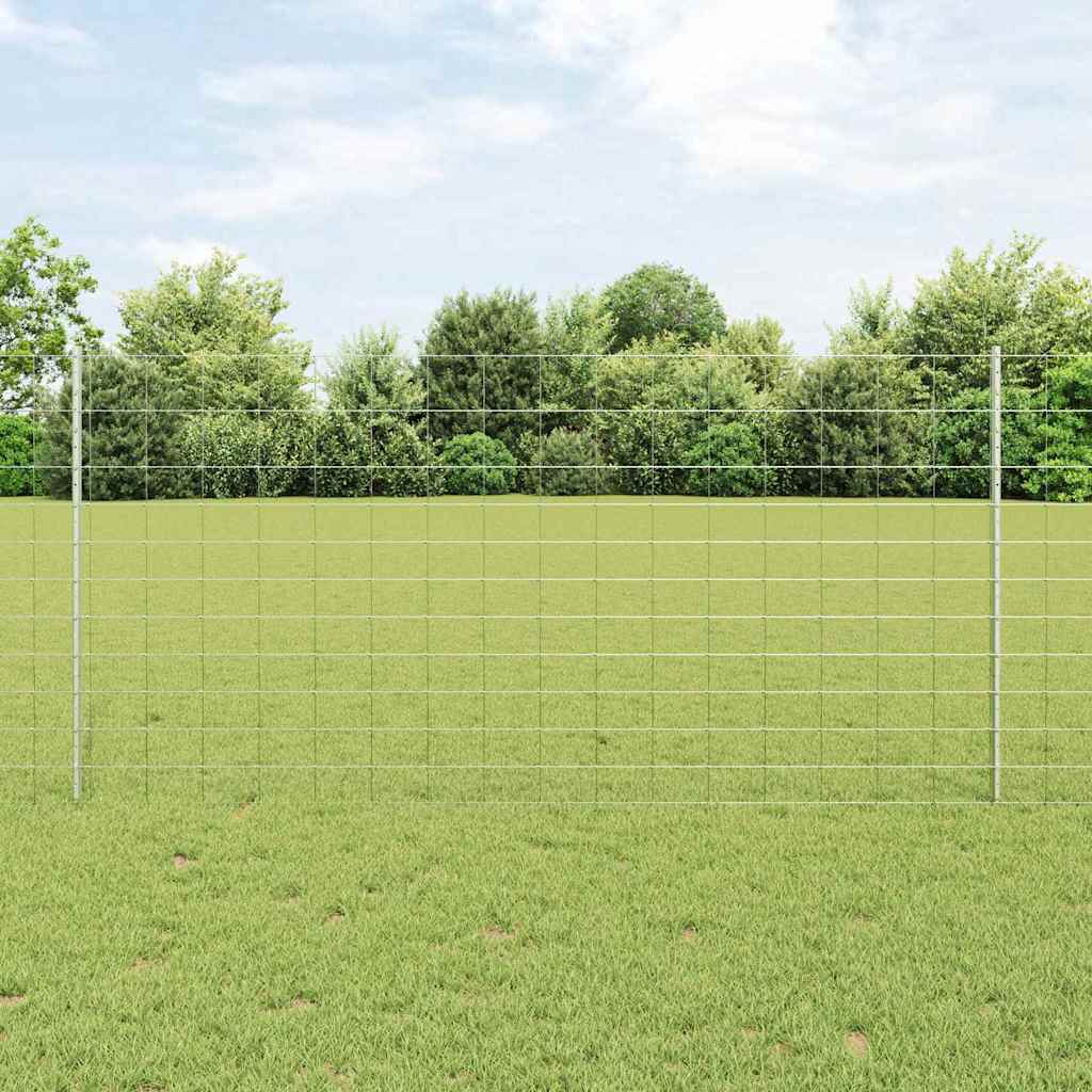 Vidaxl hek met paal zilver 1,2 x 25 m staal