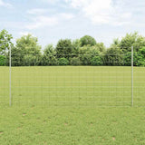 Vidaxl hek met paal zilver 1,2 x 25 m staal