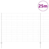 Vidaxl hek met paal zilver 1,6 x 25 m staal
