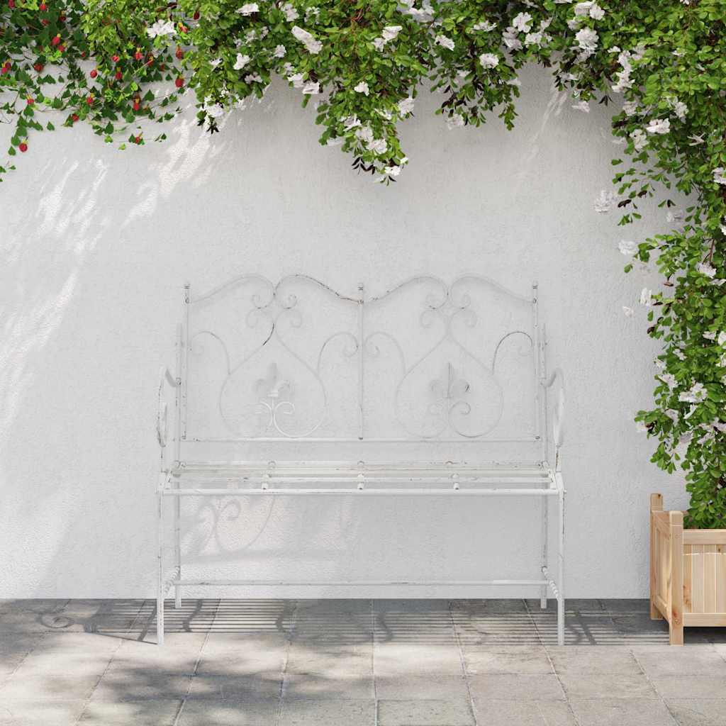 Vidaxl tuinbank 2 -seater 104 x 54 x 93 cm staal antiek wit