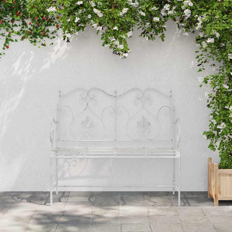 Vidaxl tuinbank 2 -seater 104 x 54 x 93 cm staal antiek wit